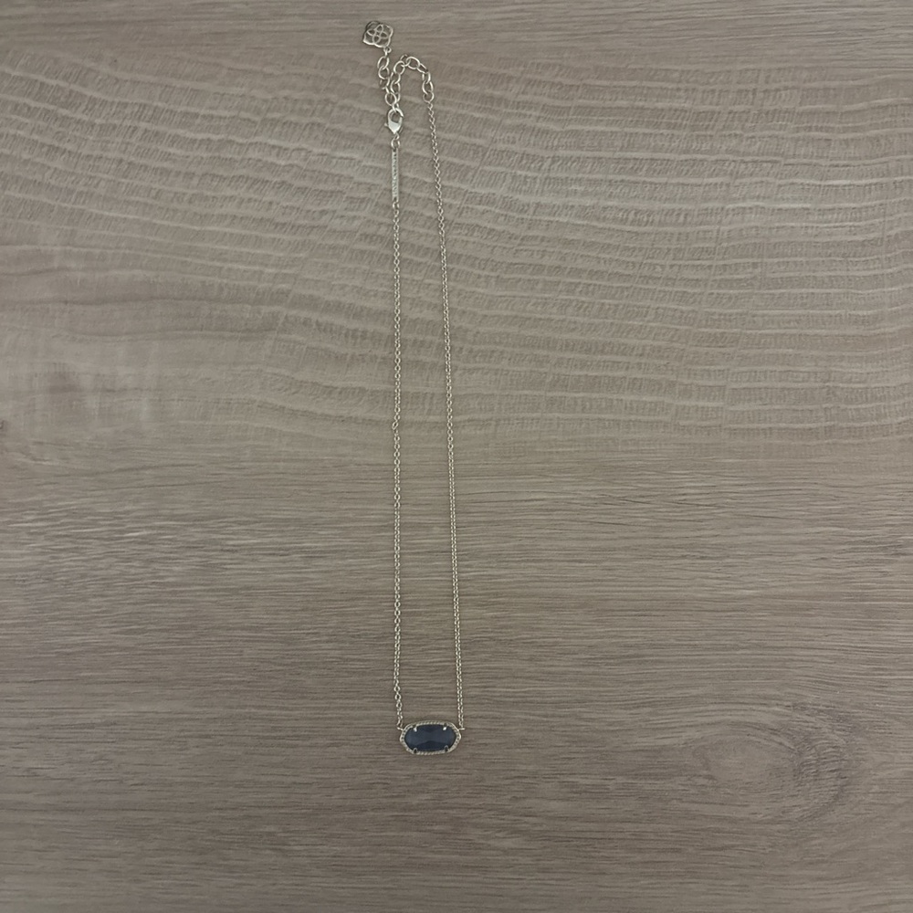 Kendra Scott Elegant Gold Necklace with Blue Stone